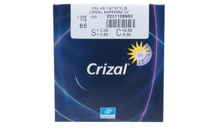 Линзы Essilor 1.67 Stylis AS Crizal Sapphire UV