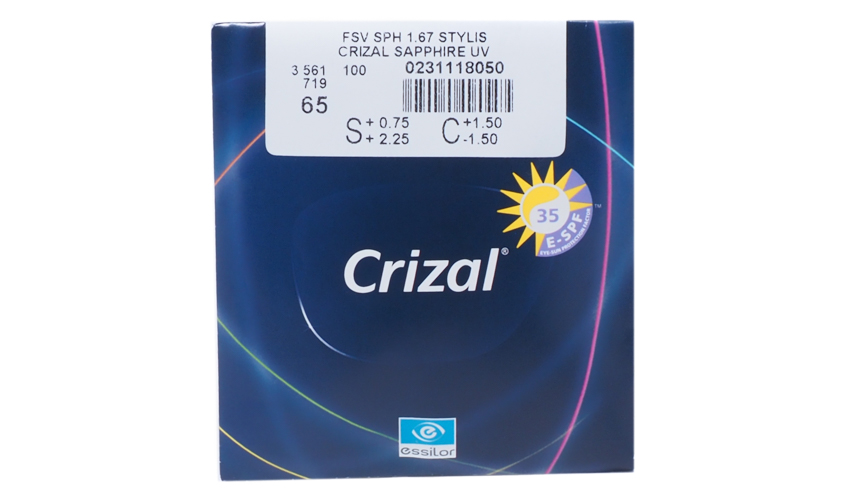 Линзы Essilor 1.67 Stylis Crizal Sapphire UV